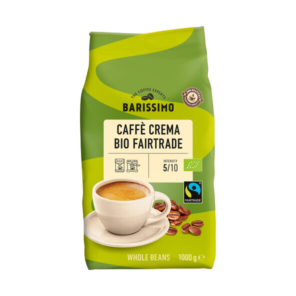 Bio Caffè Crema Fairtrade, 8 x 1 kg, ganze Bohne