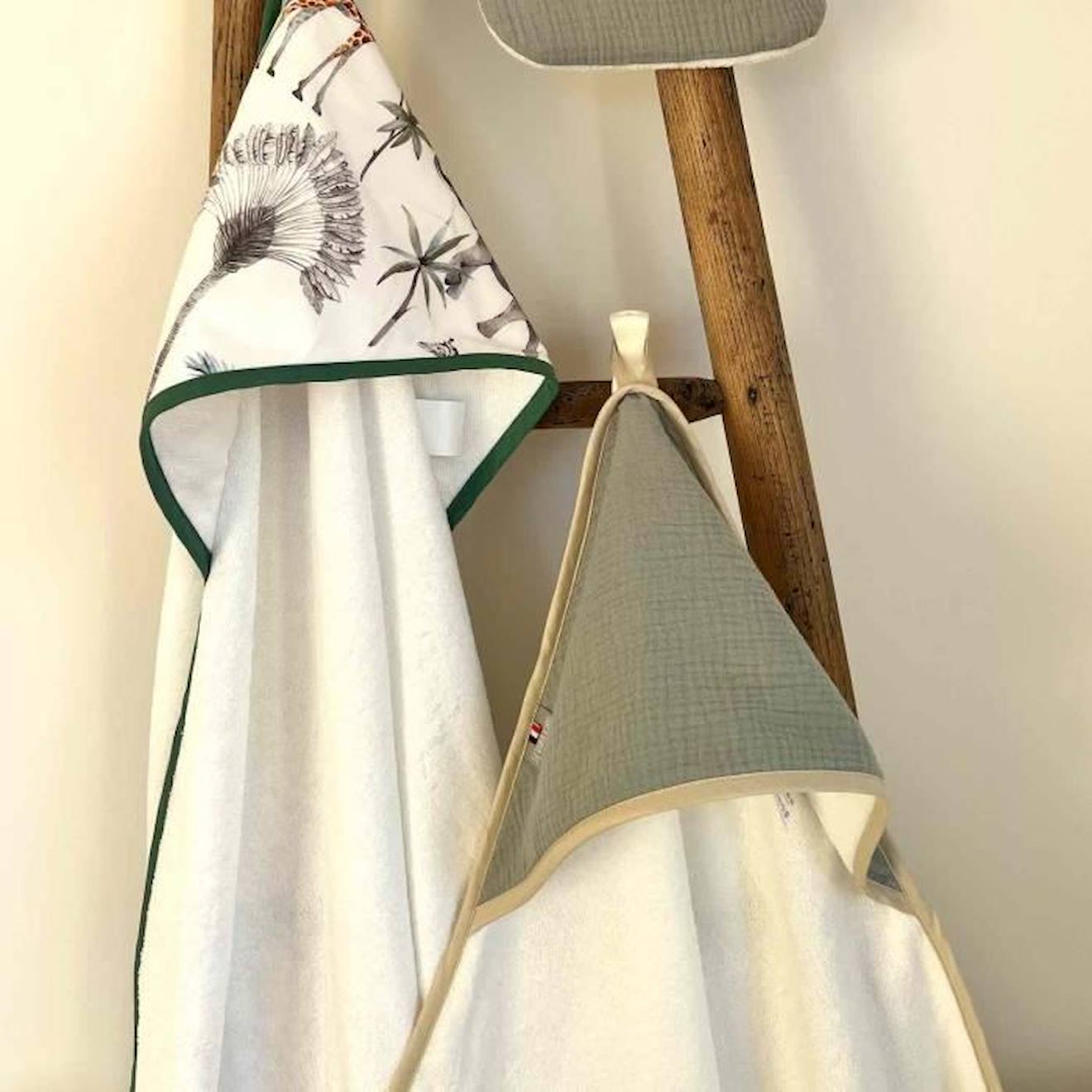 Cape de bain en gaze de coton, Jeanne Vert de gris TU Vert De Gris vert