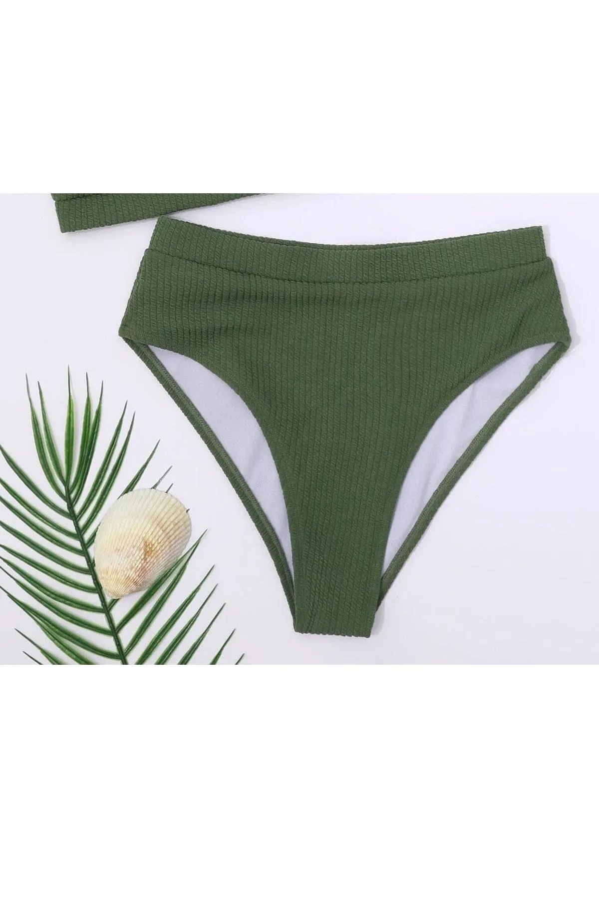 Angelsin  Bikinihose aus Spezialstoff mit hoher Taille, grün, Ms41748