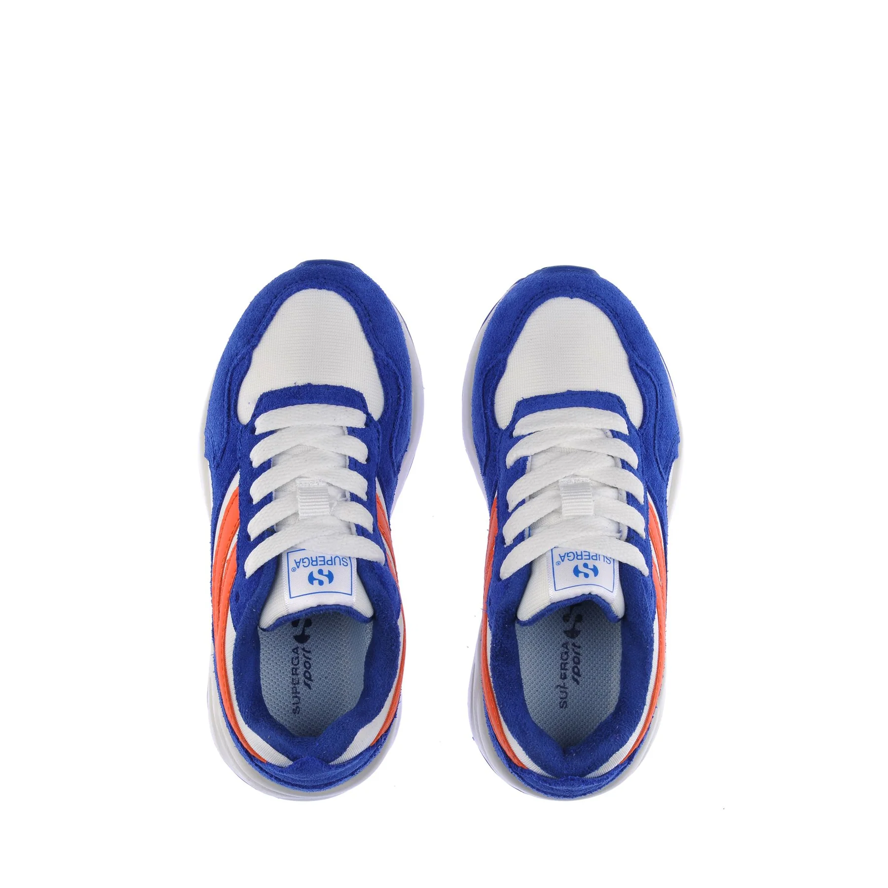 4073 KIDS TRAINING POLY SUEDE-BLUE ROYAL-WHITE-ORANGE