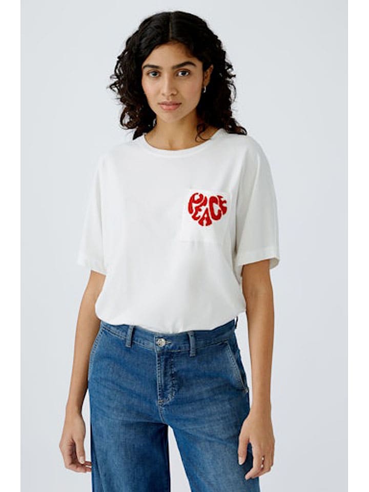 Oui Shirt in Weiß günstig kaufen