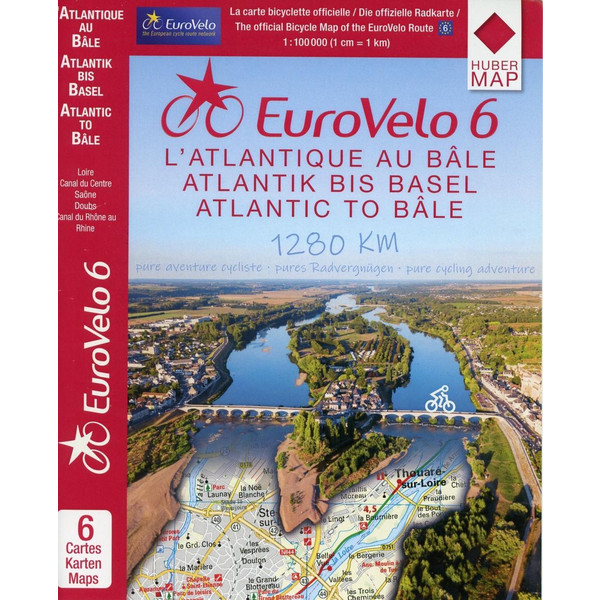 EuroVelo 6 (Atlantic - Basel) 1:100 000 - Fahrradkarte