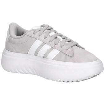 adidas Grand Court Platform Suede in grau