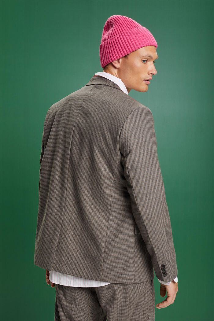 Wollblazer mit Hahnentrittmuster