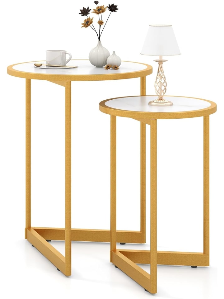 COSTWAY 2er Set Couchtisch in Weiß günstig kaufen onesize