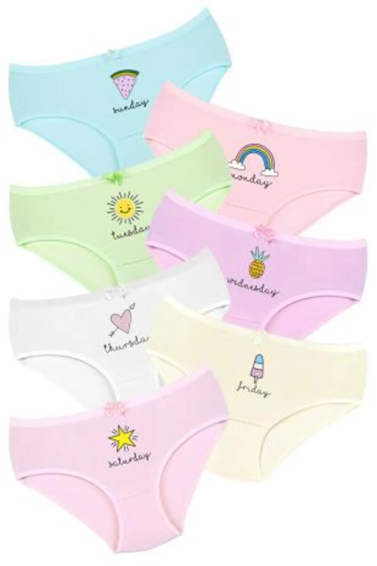 Newlilla  007 Girl Mix Color 7er-Pack bedruckte Höschen V21
