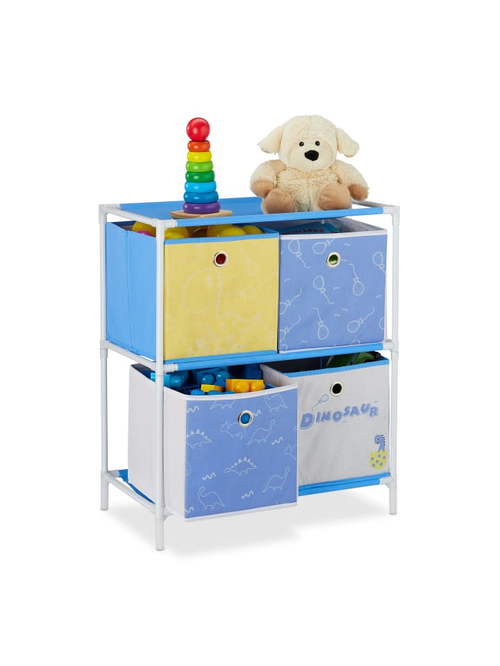 relaxdays Kinderregal Dino in Bunt - (B)53 x (H)62 x (T)30 cm günstig kaufen onesize