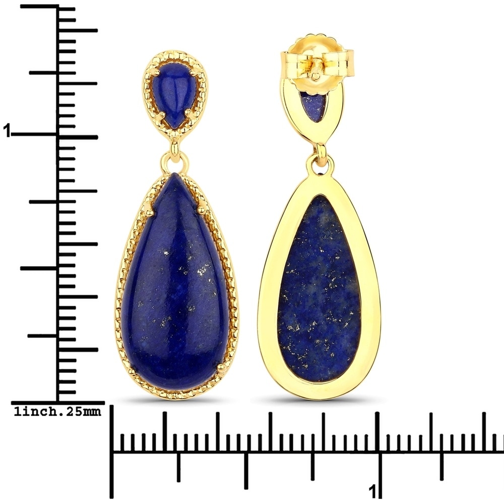 Rafaela Donata Boucles doreilles Argent sterling Lapis-lazuli en Or jaune Bijoux
