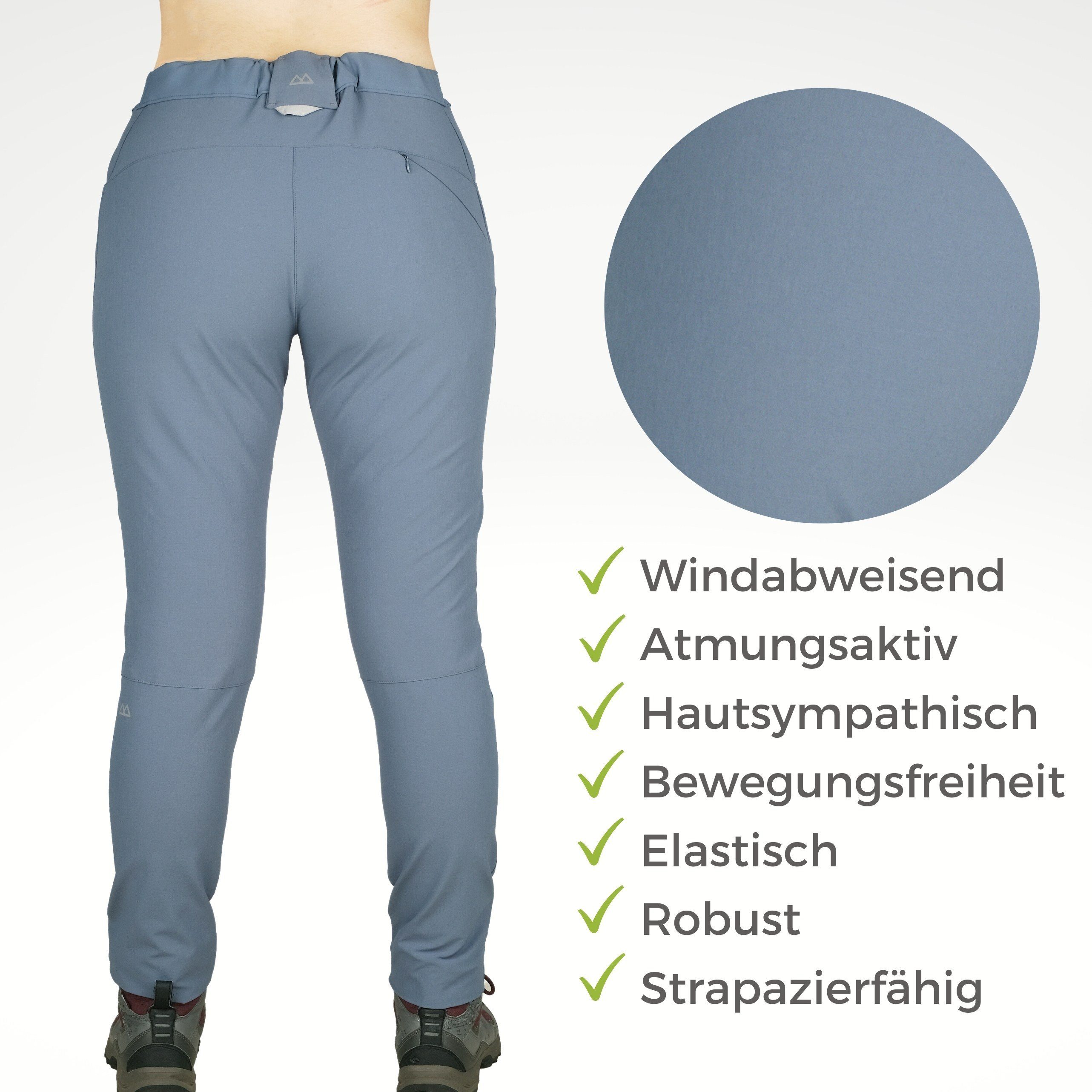 Kaymountain Trekkinghose Damen Wander Outdoor Hose Arosa Hybrid four Season Sky Blue 48
