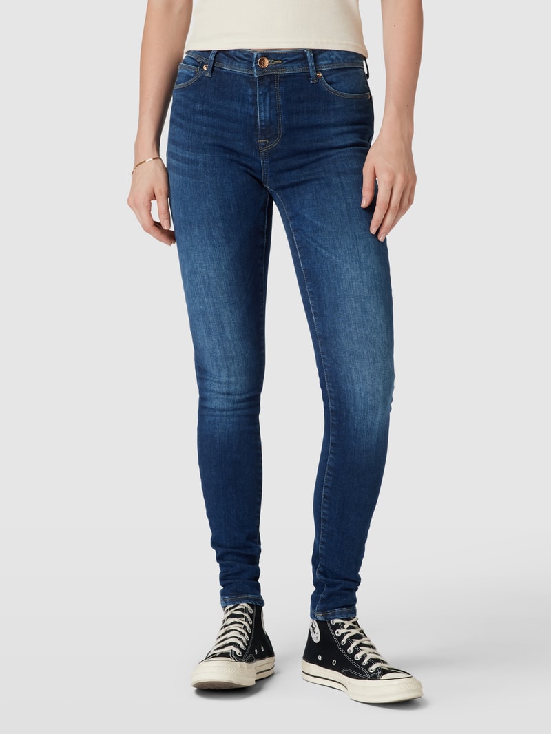 Slim Fit Jeans mit 5-Pocket-Design Modell 'PUSH' in dunkelblau