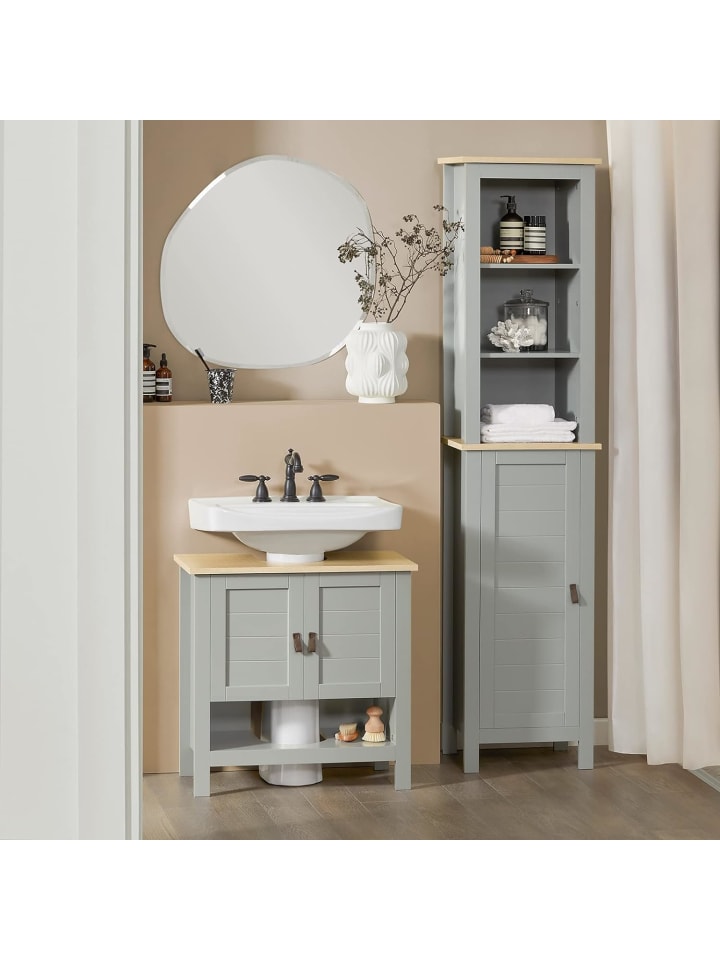 SoBuy Hochschrank in Hellgrau - (B)39 x (H)169 x (T)30cm günstig kaufen onesize