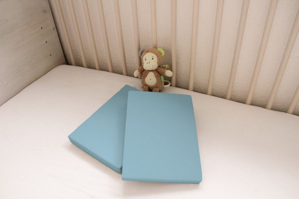 Dreamtex-Junior DREAMTEX Junior Kinder Jersey Spannbetttuch 2er Set 70x140 cm, Farbe hellblau