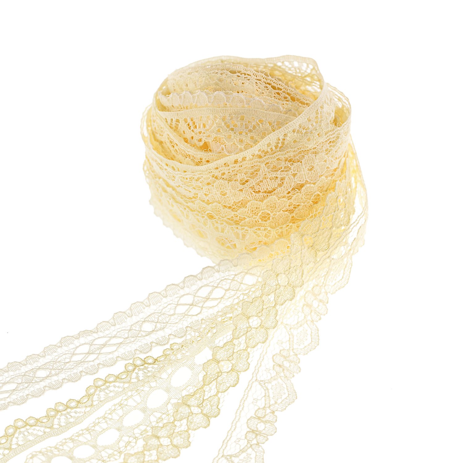 Spitzenbänderpaket, creme, 10–16 mm, 5x 2 m