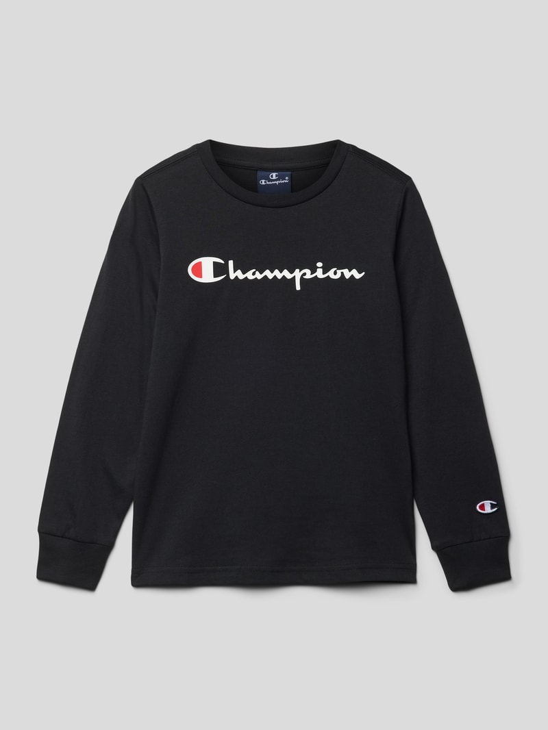 Longsleeve mit Label-Print in schwarz