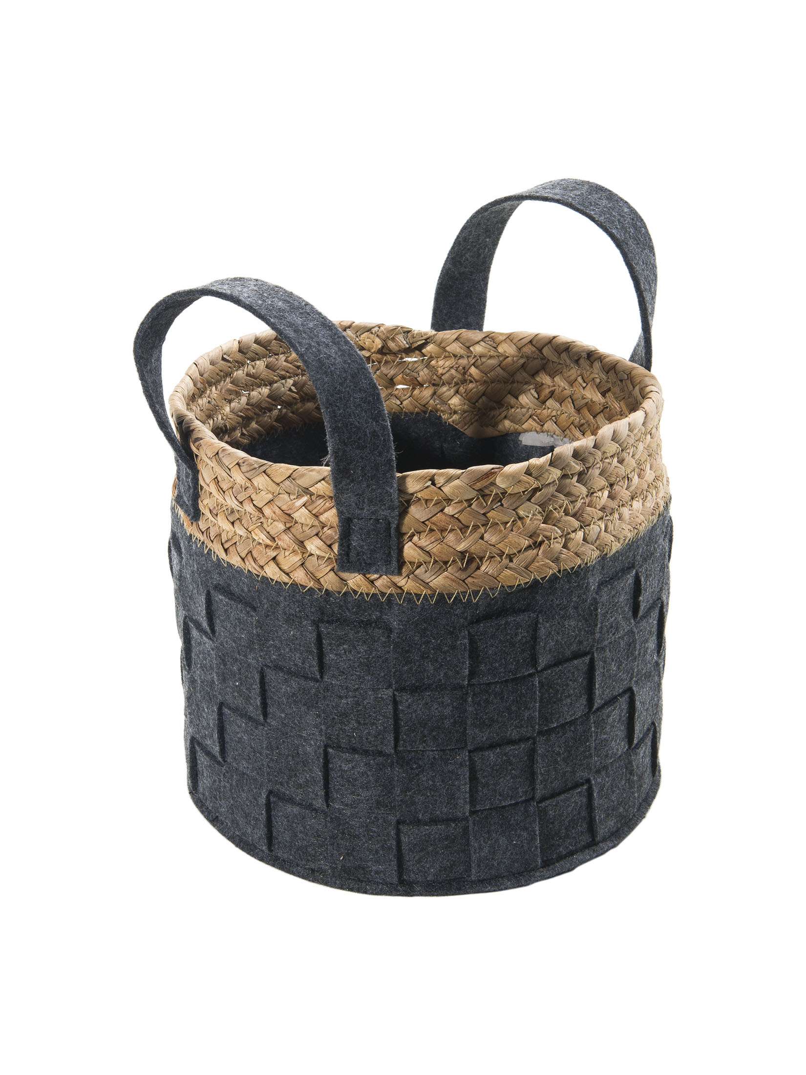 Feltani Korb, Darkgrey/Natural