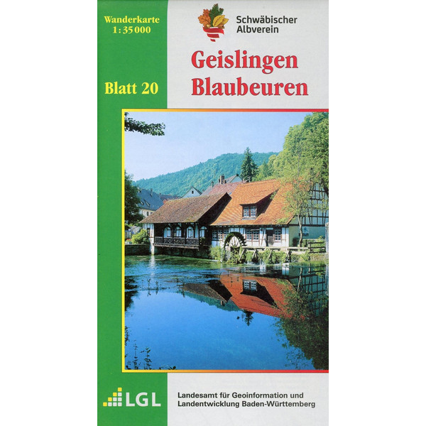 Karte des Schwäbischen Albvereins 20 Geislingen - Blaubeuren 1:35.000 - Wanderkarte