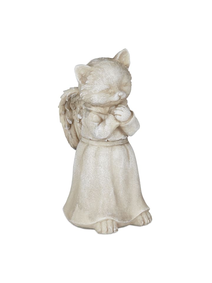 relaxdays Katzen-Grabschmuck in Creme - (B)8,5 x (H)18 x (T)9 cm günstig kaufen onesize