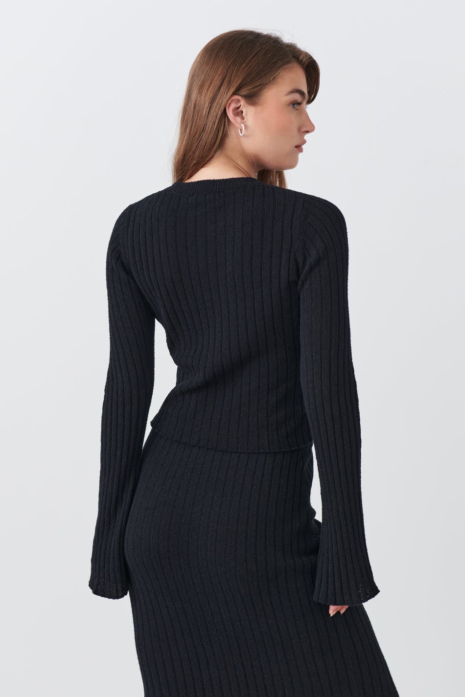 Wide sleeve knit top