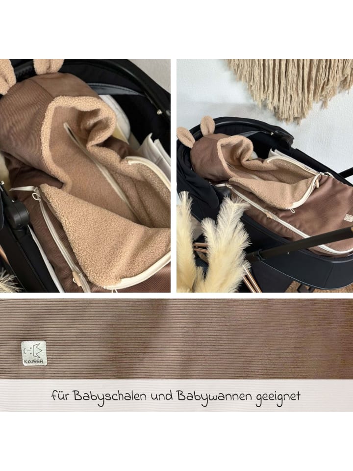 Kaiser Fleece-Fußsack Hima für Babyschalen & Babywannen in braun günstig kaufen onesize