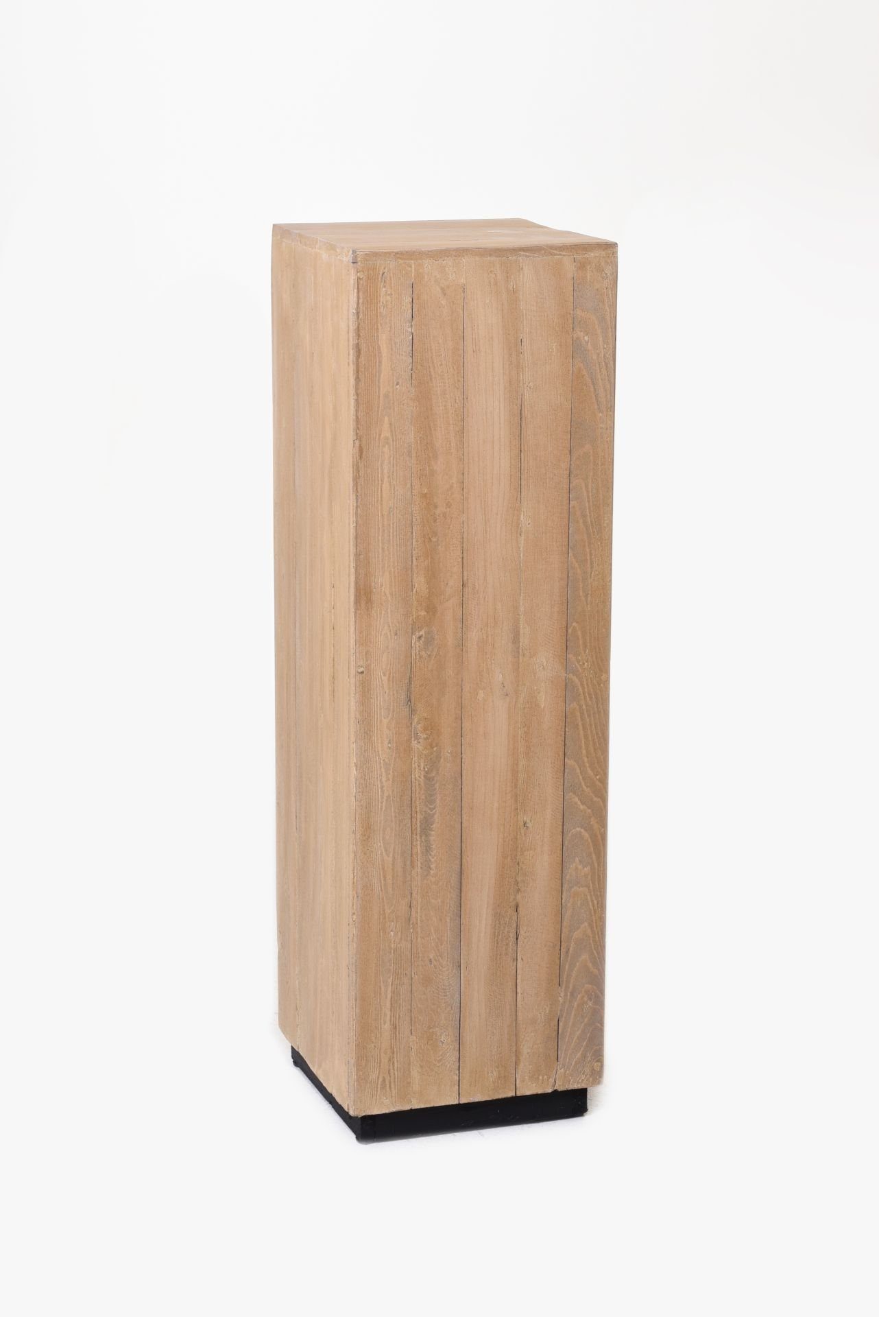 VIVANNO Blumenständer Sockel Stele Säule Holz PODEST Antik Braun - 30x30x100 cm