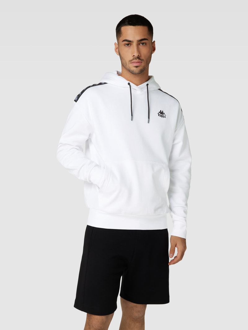 Hoodie mit Logo-Stitching in weiß