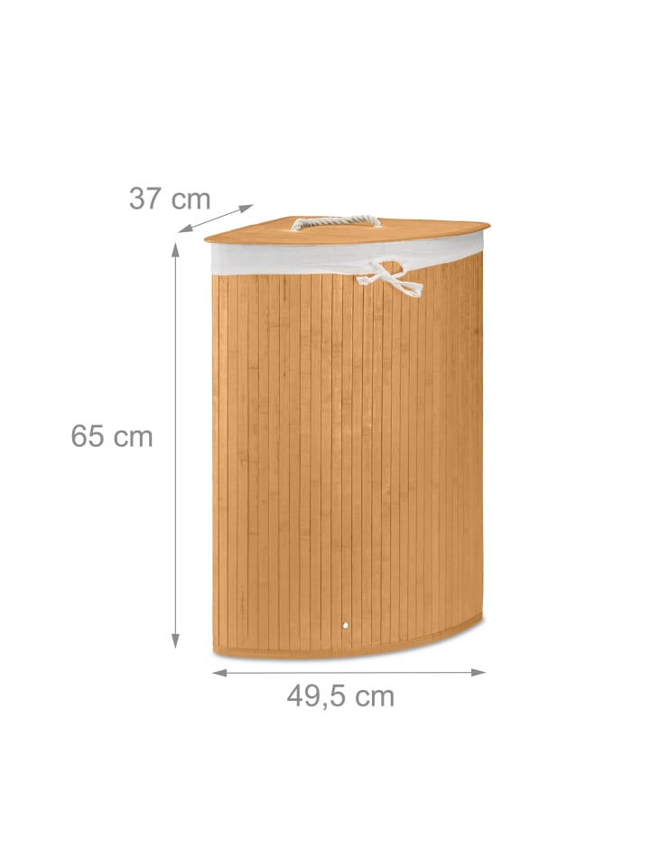 relaxdays 2 x Eckwäschekorb in Natur - (B)49,5 x (H)65 x (T)37 cm günstig kaufen onesize