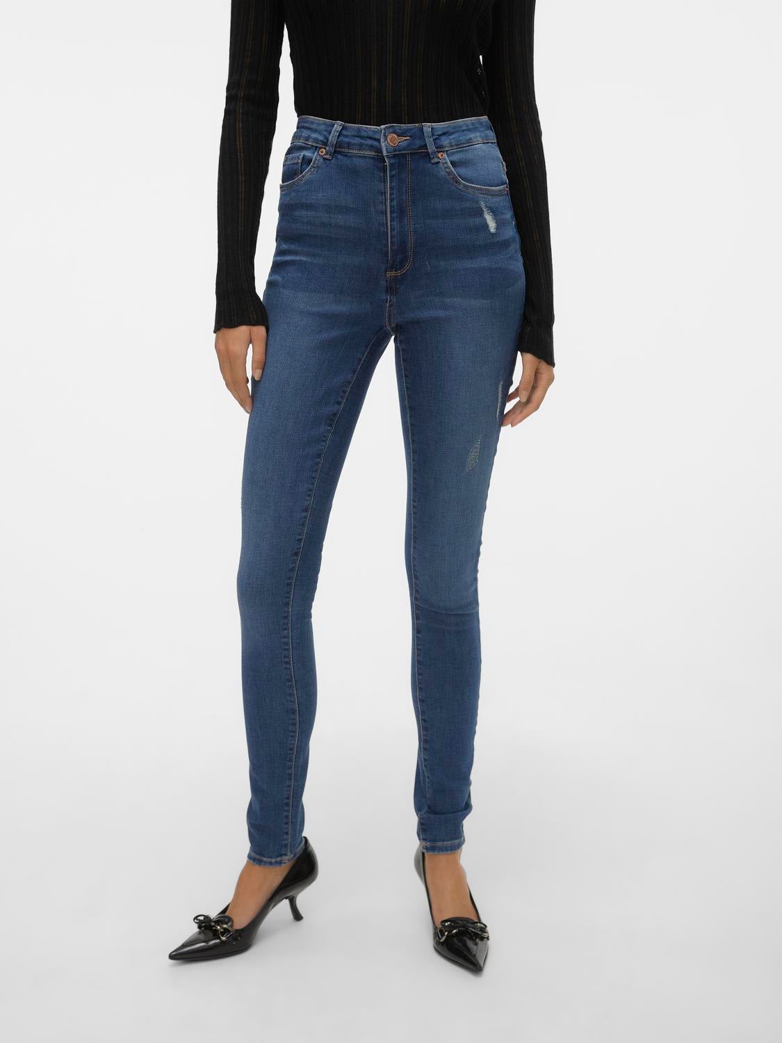 VMSOPHIA Hohe Taille Skinny Fit Jeans