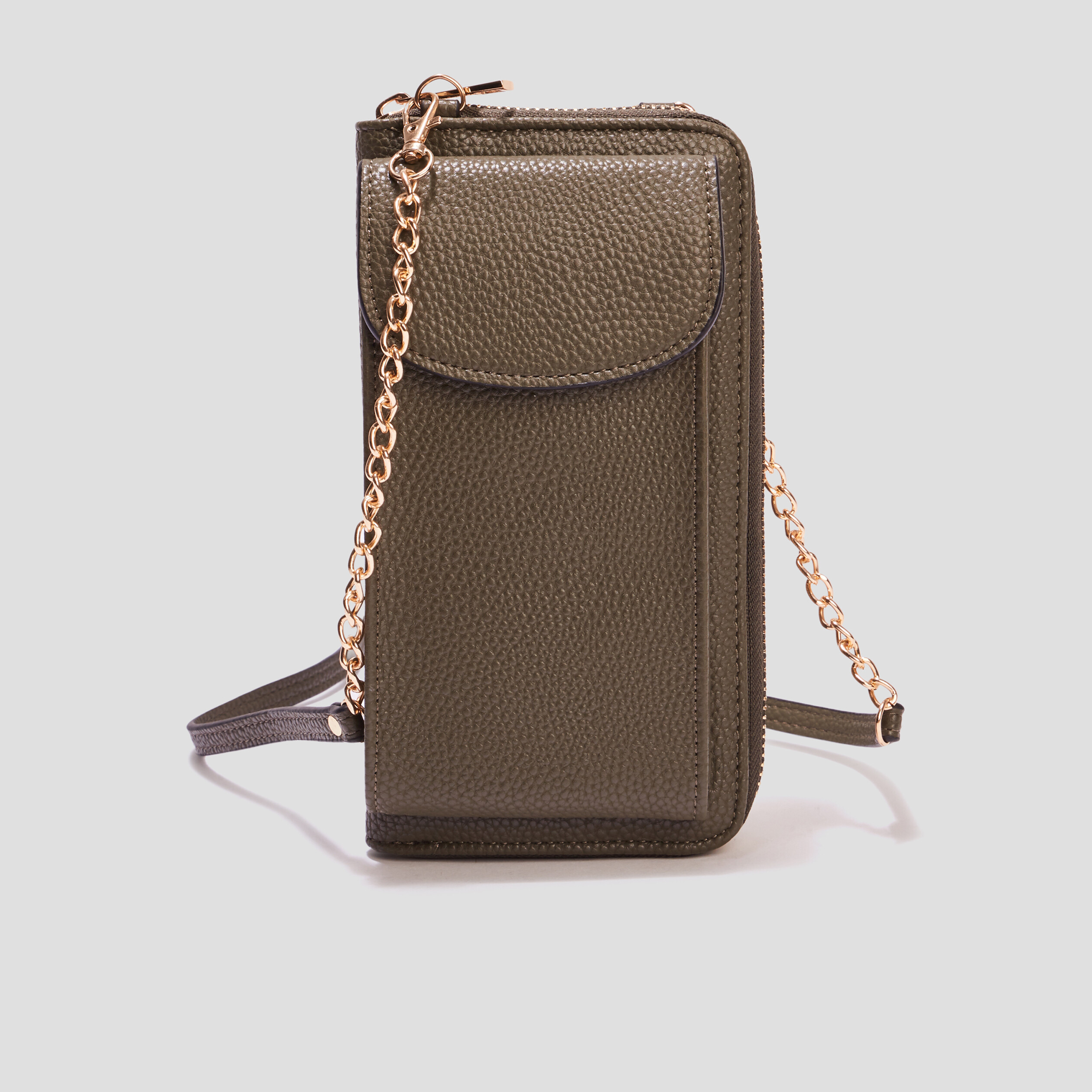 Sac pochette à bandoulière vert kaki femme | La Halle