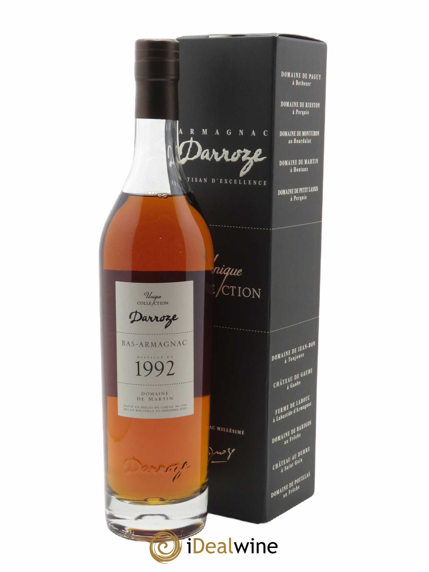 Bas-Armagnac Domaine de Martin 50° Darroze  1992 - Lot de 1 Bouteille