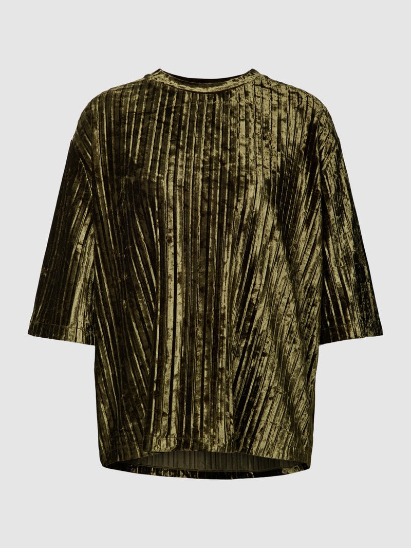 T-Shirt in Ripp-Optik Modell 'XGOGO' in olivgrün