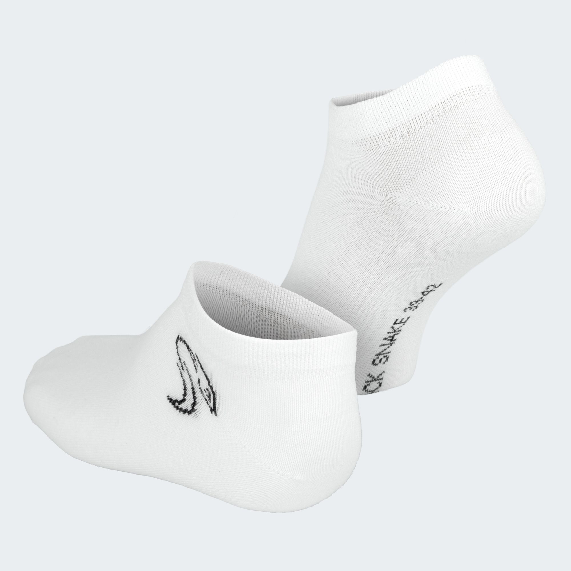 Black Snake 3-Pack White Smooth Style Sneakersocken