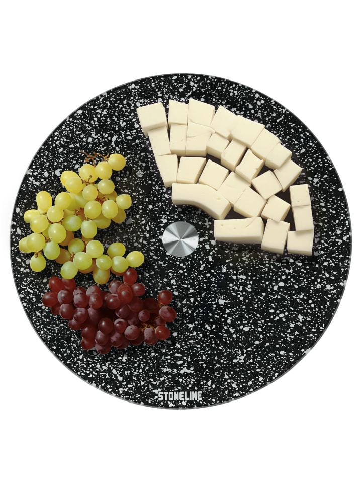 Stoneline Drehbare Glas Servierplatte Tortenplatte 32 cm in Schwarz günstig kaufen onesize