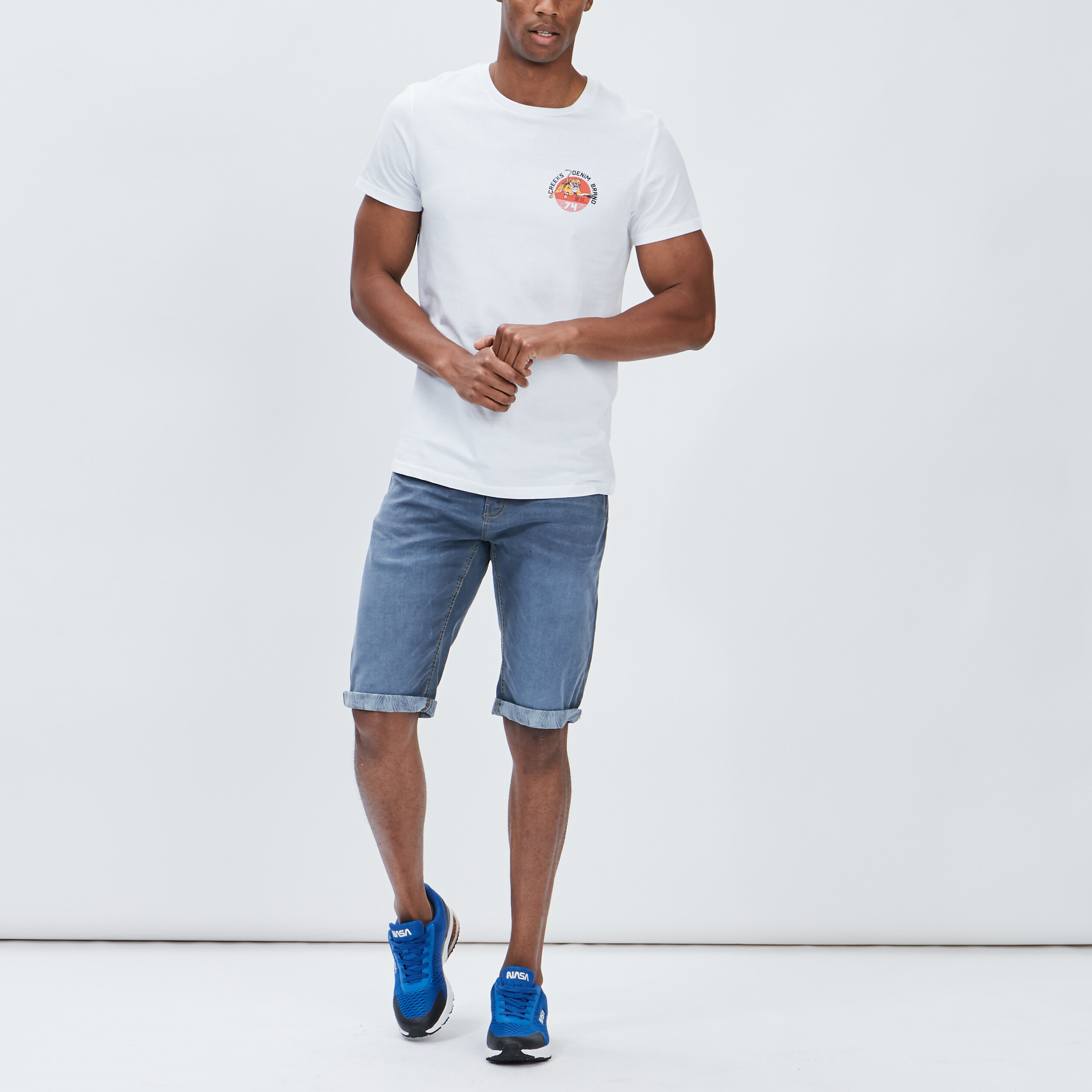 T-shirt manches courtes Creeks blanc homme | La Halle