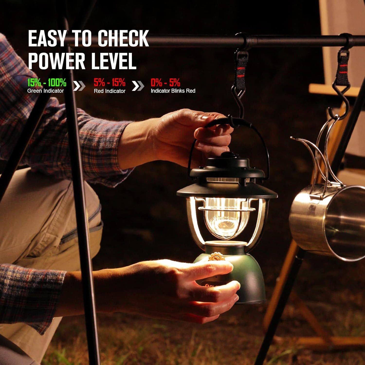 OLIGHT LED Laterne Olight Olantern Classic 2 Lite Vielseitige Klassische Laterne, LED festintegriert, Warmwaißes Licht, Tragbarer, aufhängbarer Haltegriff und Aufhängering.