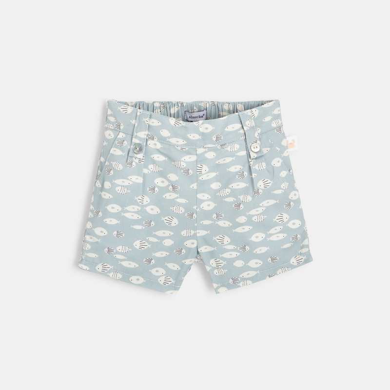 Short bébé fille en twill bleu Absorba