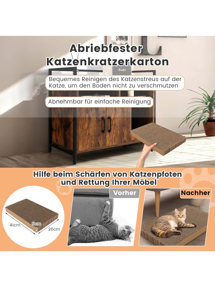 COSTWAY Katzenschrank in Braun günstig kaufen 45 cm