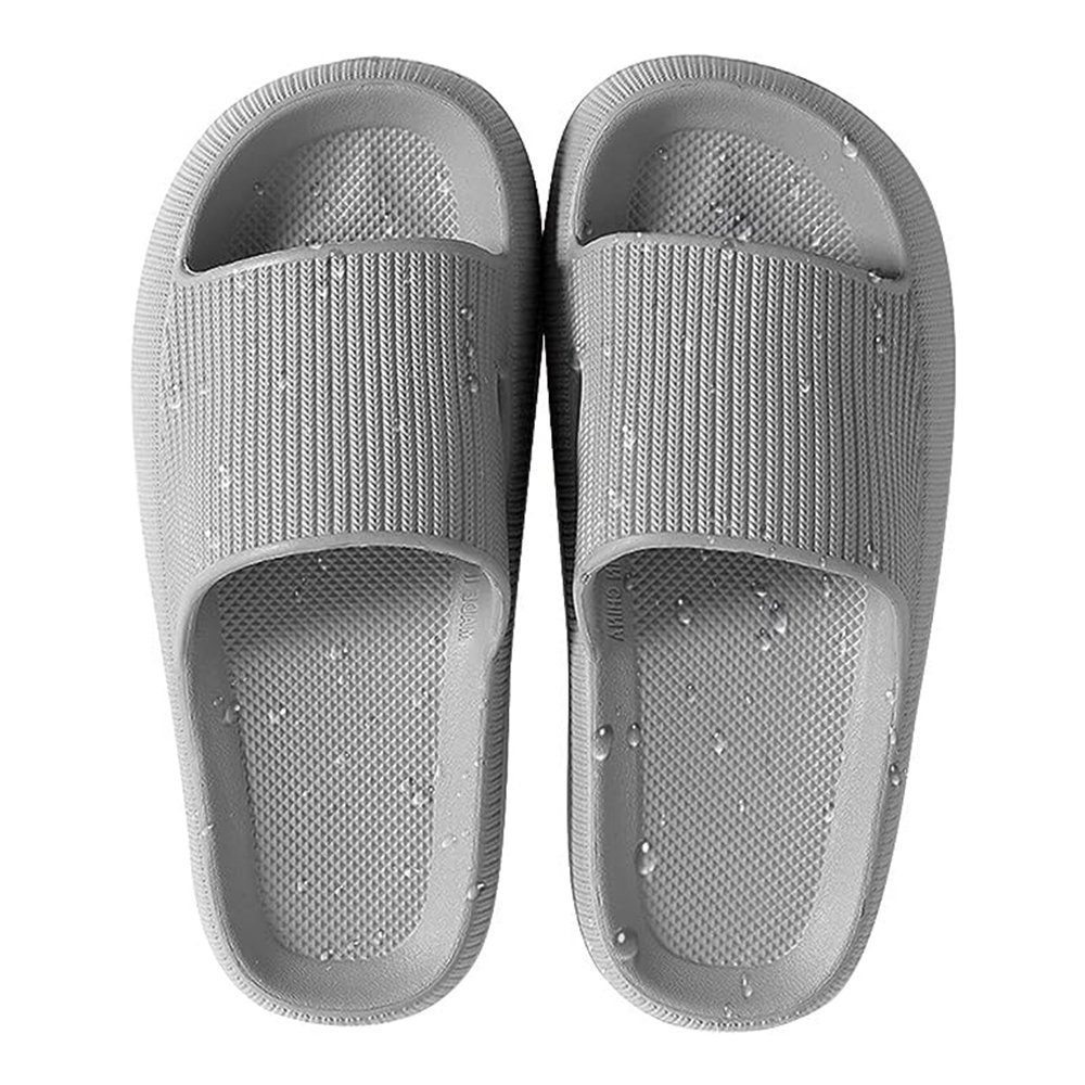 KOMIRO Unisex Badeschuhe Rutschfest Plattform Slippers Verdickt Grau 38/39 Badeschuh (1-tlg)