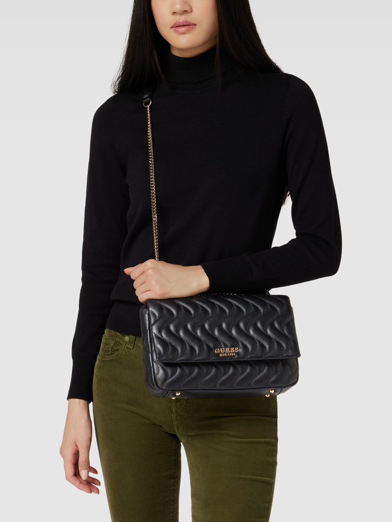 Handtasche mit Strukturmuster Modell 'ECO' in schwarz