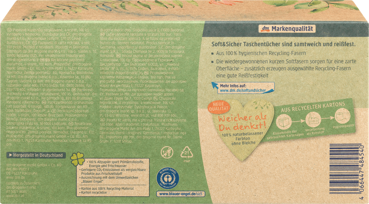 Taschentücher Box Recycling 4-lagig, 100 St