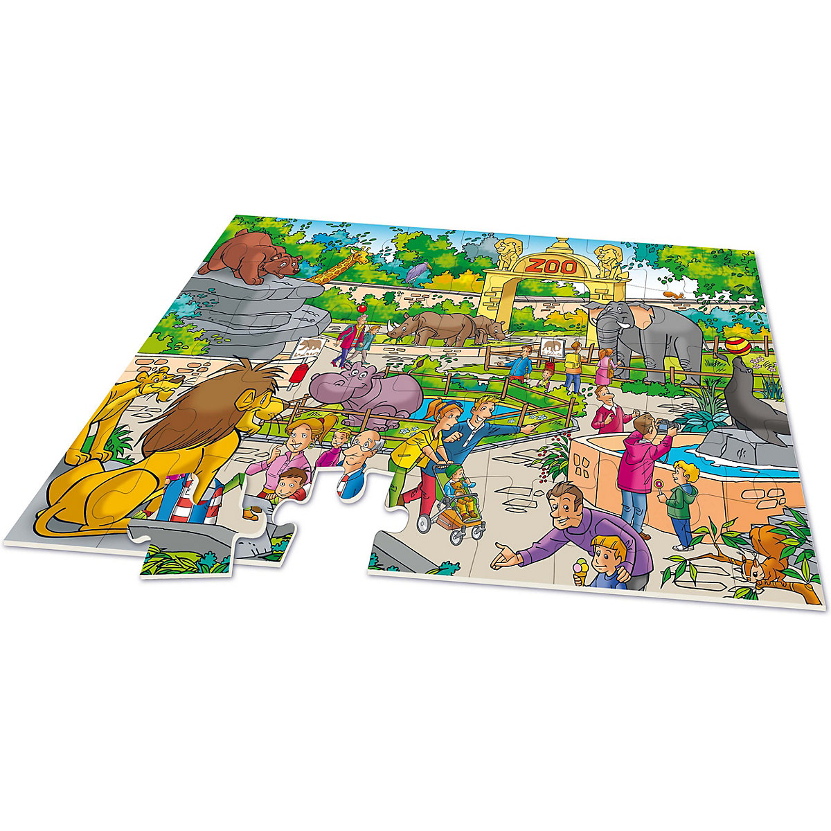 XXL Puzzle Zoo 2 in 1 mit Spiel