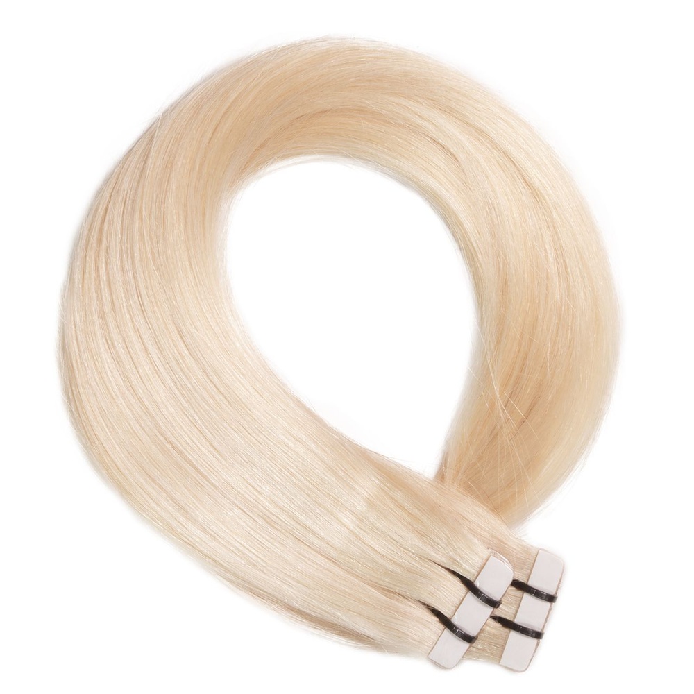 hair2heart Extensions adhésives Premium cheveux naturels #60 Blond clair extensions
