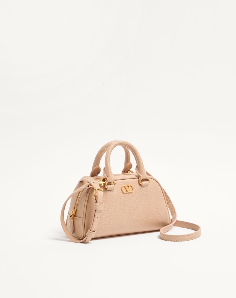 Bolsa tipo mochila Mini VLogo Signature em couro de bezerro granulado