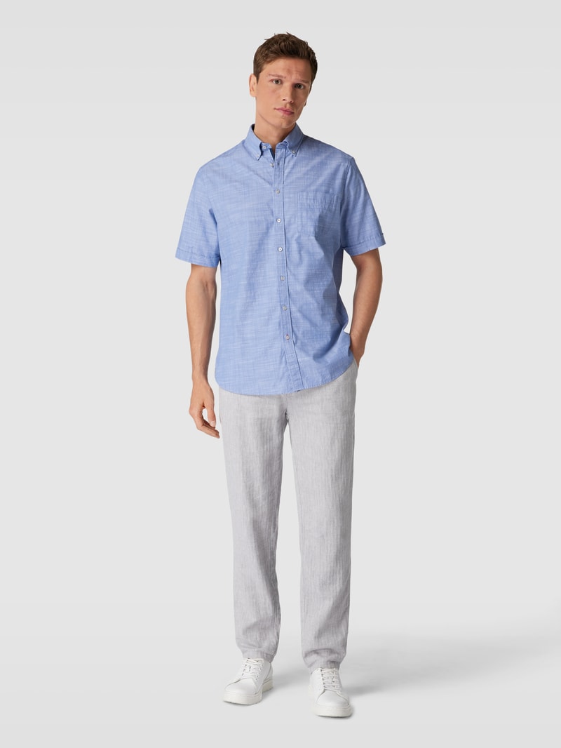 Freizeithemd mit Strukturmuster in jeans
