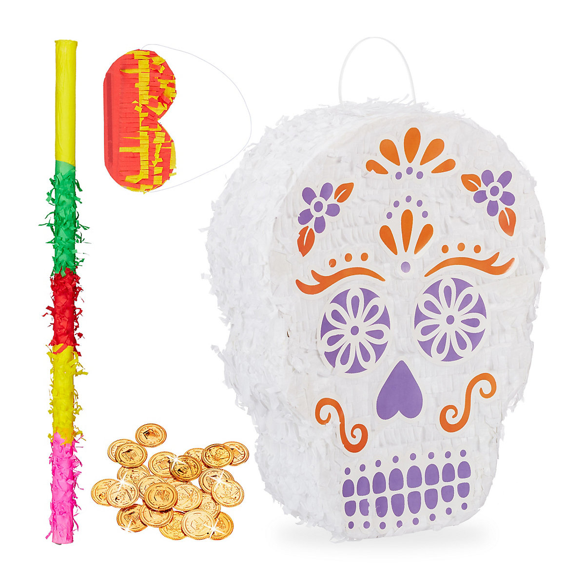 291 tlg. Pinata Set Totenkopf