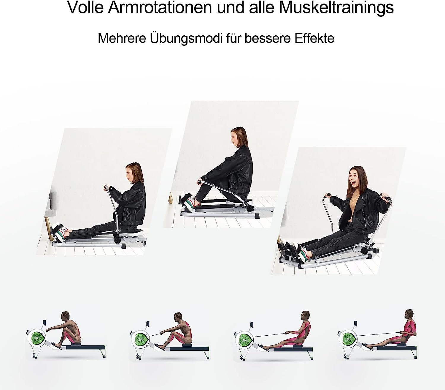 KOMFOTTEU Ruderzugmaschine Fitness Rudergerät, bis zu 100kg