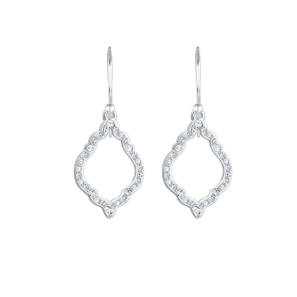 Elli Elli Boucles d'Oreilles Hänger Ornament Kristalle 925 Silber Boucles d'oreilles