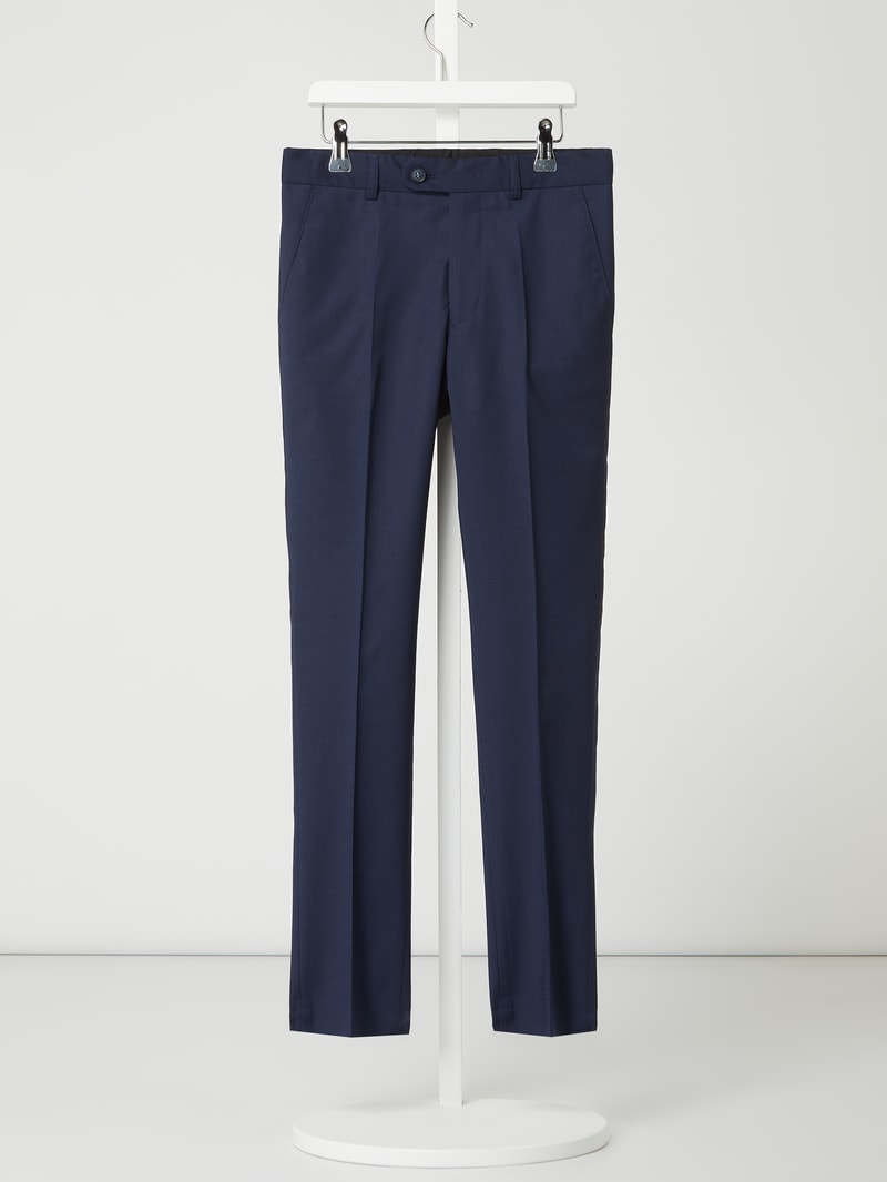 Slim Fit Chino mit Schurwoll-Anteil in blau