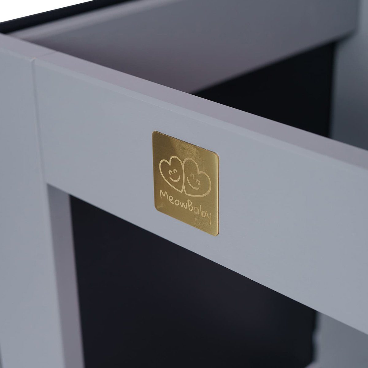 MeowBaby Stehhilfe Lernturm für Kinder Montessori Lernstuhl mit Kreidetafel Dunkelgrau (1 St), Kinderhocker, Höhenverstellbar, Abgerundete Ecken & Kanten