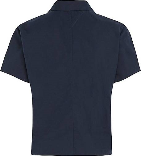TOMMY HILFIGER Damen Blusentop SOLID POPLIN TWIST TOP