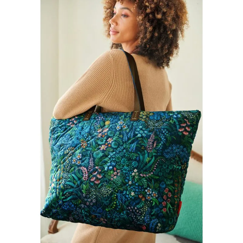 Pip Studio Tilda Tote Bag Querida Quilted Velvet - Dark Blue